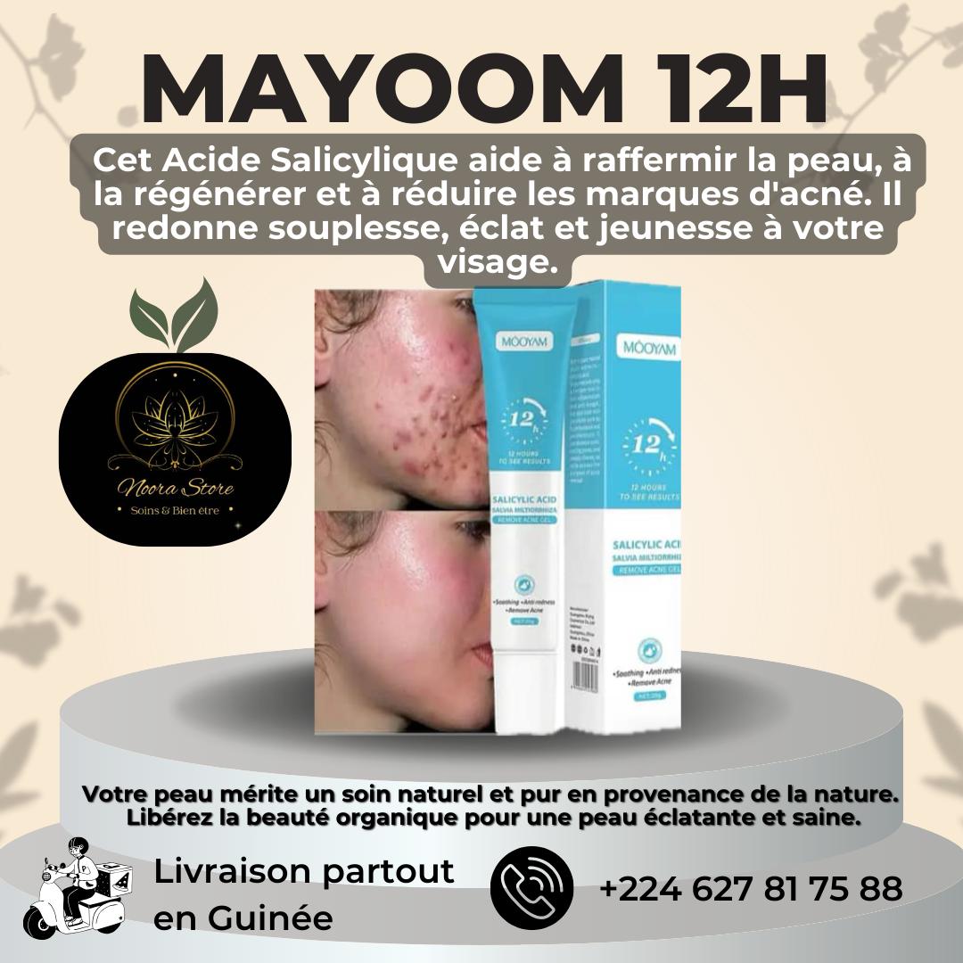 🌿 Gel Anti-taches & Anti-acné Mooyam - Acide salicylique & Salvia Miltiorrzha